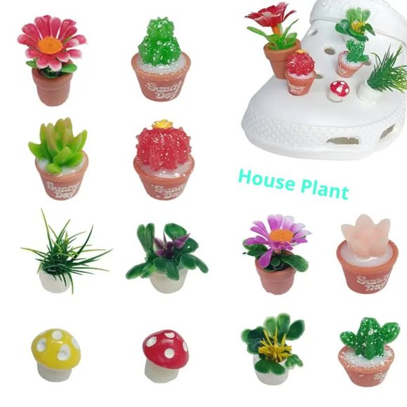 Succulent shoe charm garden houseplants mushroom cactus violet - Picture 4 of 12